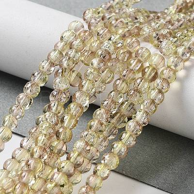 Spray Painted Crackle Glass Beads Strands CCG-Q002-4mm-05-1