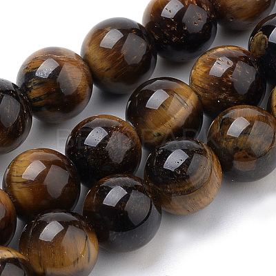 Natural Tiger Eye Beads Strands X-G-S259-21-10mm-1
