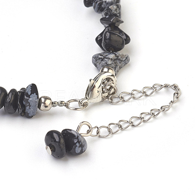 Natural & Synthetic Mixed Stone Chip Beads Anklets AJEW-AN00229-1