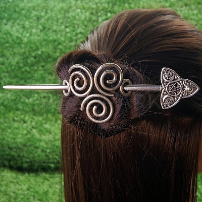 Antique Silver Viking Hair Sticks Hair Pin PW-WG2F806-13-1