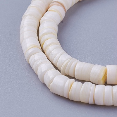 Shell Beads Strands SSHEL-E571-49I-1