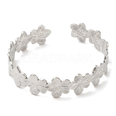 Non-Tarnish 304 Stainless Steel Cuff Bangles BJEW-K267-07P-1