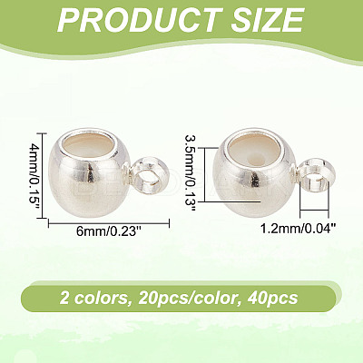 40Pcs 2 Colors Brass Tube Bails KK-AR0003-89-1