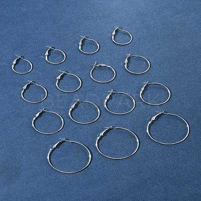 32Pcs 4 Styles Iron Huggie Hoop Earring Findings IFIN-FS0001-49B-1