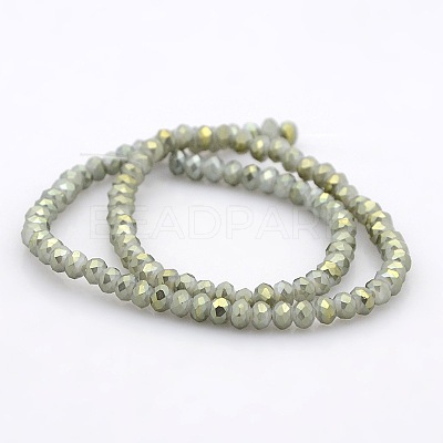 Full Rainbow Plated Faceted Rondelle  Glass Beads Strands GLAA-A024B-FR01-1
