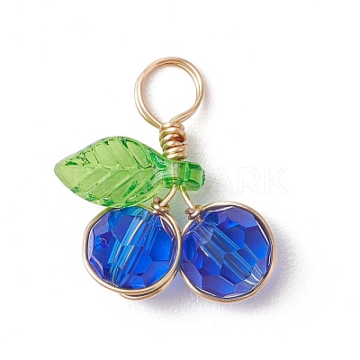 Cherry Glass Pendants PALLOY-JF03470-01-1