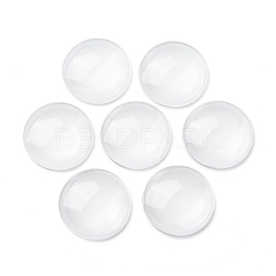 Transparent Glass Cabochons X-GGLA-R026-25mm-1