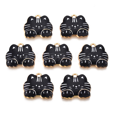 Rack Plating Printed Alloy Pendants ENAM-N055-177K-1
