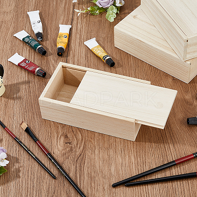Rectangle Unfinished Wood Gift Storage Box CON-WH0094-38A-1