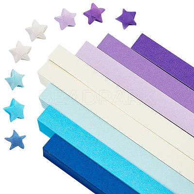 2 Bags 2 Styles Luminous Lucky Star Origami Paper DIY-WR0004-14B-1