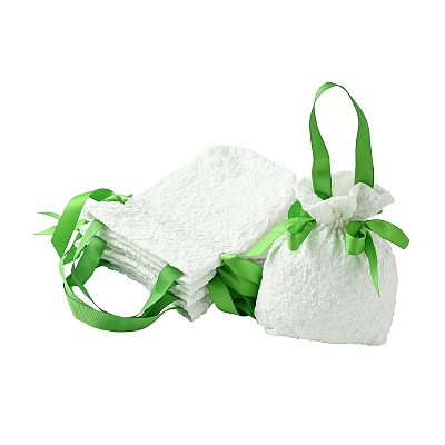 Cloth High Jacquard Flower Sugar Gift Drawstring Bags with Handle ST-CJ0004-01D-1