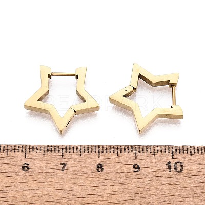304 Stainless Steel Hoop Earrings STAS-T074-33G-1
