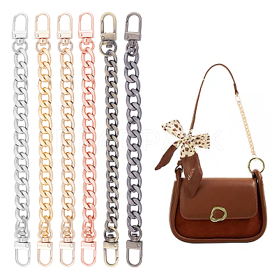 6Pcs 6 Style Iron & Aluminum Curb Bag Extender Chains 