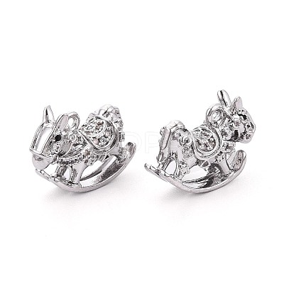Brass Pave Clear Cubic Zirconia Pendants KK-T081-02P-1