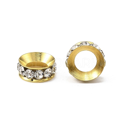 Brass Rhinestone Spacer Beads RSB094-1G-1