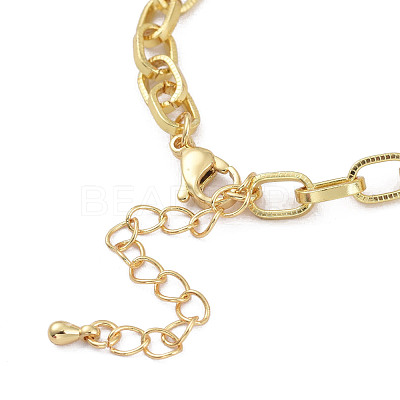 Brass Micro Pave Clear Cubic Zirconia Link Chain Bracelets BJEW-M202-01G-1