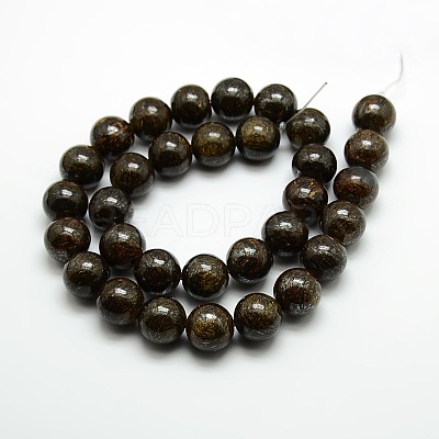 Round Natural Bronzite Beads Strands G-P059A-01-1