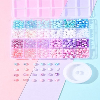 DIY Round Beads Bracelets Making Kits DIY-FS0008-80-1