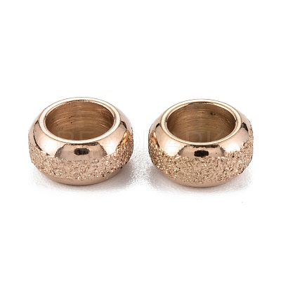 Ion Plating(IP) Frosted 201 Stainless Steel European Beads STAS-B020-13RG-1