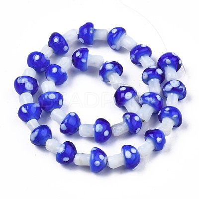 Mushroom Handmade Lampwork Beads Strands LAMP-R116-12A-1