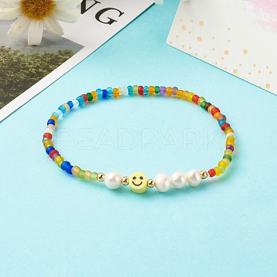 Glass Beads Stretch Bracelets BJEW-JB06414-1