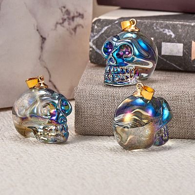 5Pcs Electroplate K9 Glass Pendants EGLA-SZ0001-31-1