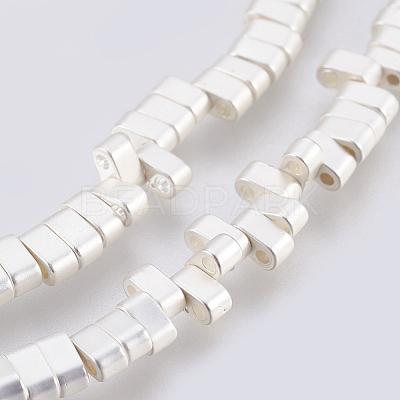 Electroplated Synthetic Non-magnetic Hematite 2-Hole Beads Strands G-E495-11A-03-1
