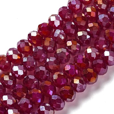 Baking Electroplate Glass Beads Strands DGLA-A039-J10mm-B19-1