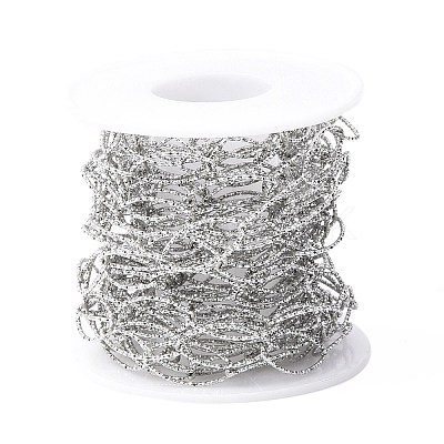 Tarnish Resistant 304 Stainless Steel Textured Horse Eye Link Chains CHS-I020-01A-P-1