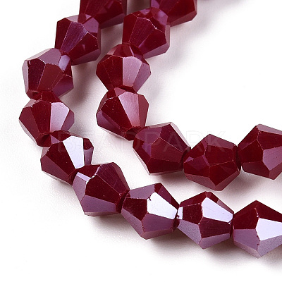 Opaque Solid Color Electroplate Glass Beads Strands EGLA-A039-P6mm-A22-1