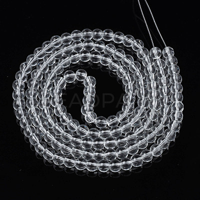 Baking Paint Transparent Glass Round Bead Strands DGLA-Q022-6mm-01-1