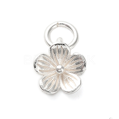 925 Sterling Silver 5-Petal Flower Charms STER-U009-01S-01-1
