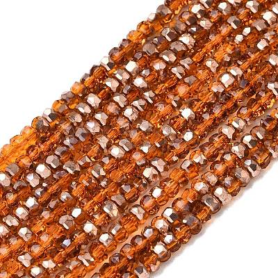 Electroplate Glass Beads Strands GLAA-Q105-03K-1
