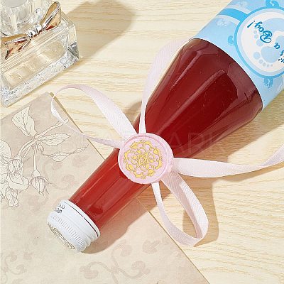 Brass Wax Seal Stamps with Wood Handle AJEW-WH0412-0091-1