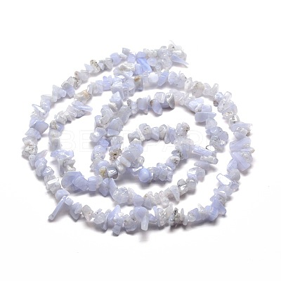 Natural Blue Lace Agate Chip Bead Strands X-G-M205-50-1