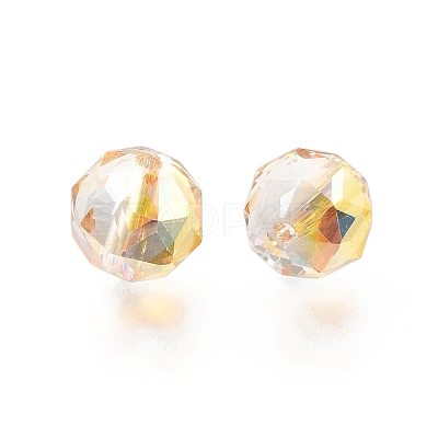 Electroplate Transparent Round Glass Beads GL-CBA6A73-FP01-1