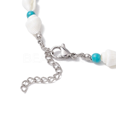 2Pcs 2 Styles Shell Beaded Bracelets BJEW-TA00586-02-1