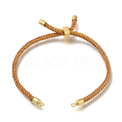 Braided Cotton Cord Slider Bracelet Making MAK-R001-01G-23-1