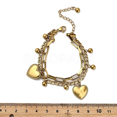 304 Stainless Steel Multi-strand Bracelets BJEW-Q040-05G-1