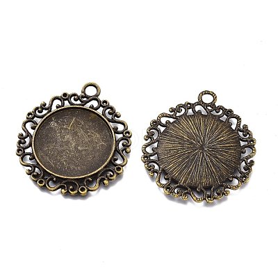 Alloy Pendant Cabochon Settings PALLOY-H170-29AB-1