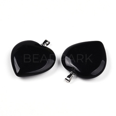 Natural Obsidian Pendants X-G-S364-006F-1