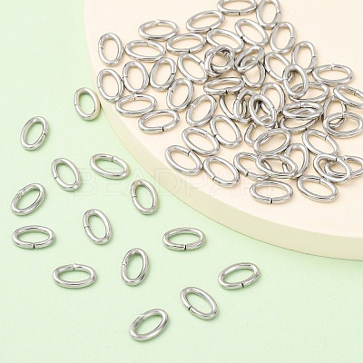 Tarnish Resistant 304 Stainless Steel Open Jump Rings STAS-Q186-03-8x5mm-1