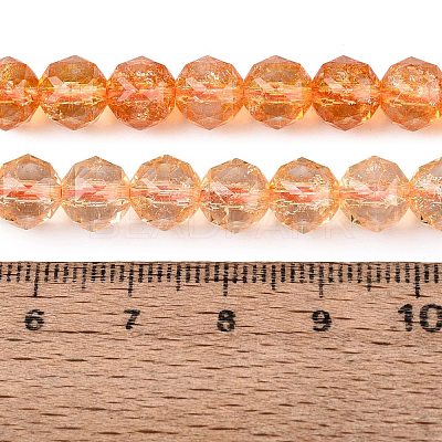 Crackle Transparent Glass Beads Strands GLAA-Q108-02A-14-1