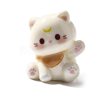 Opaque Cute Little Cat Resin Ornament RESI-S015-02F-1