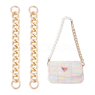 2Pcs Aluminum Curb Chain Purse Strap Extender FIND-HY0004-37LG-1