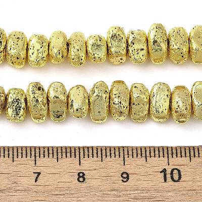 Electroplated Natural Lava Rock Beads Strands G-L606-D02-01B-1