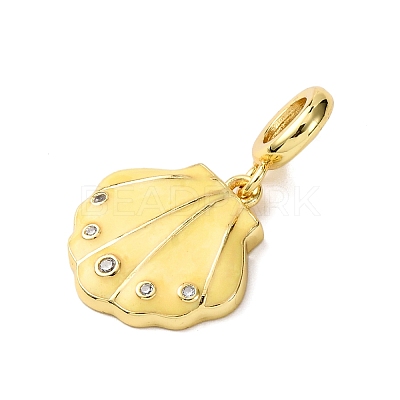 Brass Enamel European Dangle Charms KK-C119-05G-02-1