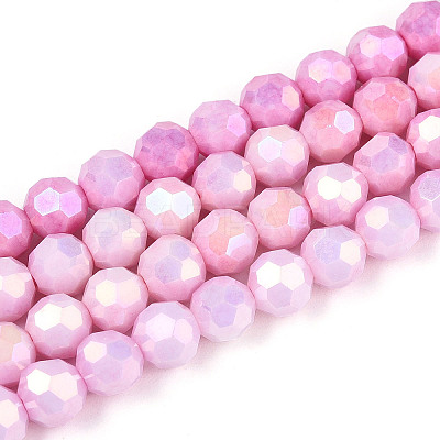 Anti-Tarnish Electroplate Glass Beads Strands EGLA-T021-6mm-15-03-1
