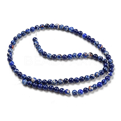 Synthetic Imperial Jasper Dyed Beads Strands G-D077-A01-02M-1