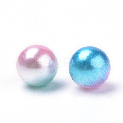 Rainbow Acrylic Imitation Pearl Beads OACR-R065-4mm-A05-1